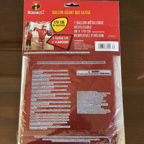 Incredibles 2 Mr. Incredible and baby Jack Jack 67 inch tall balloon - Picture 3 of 4